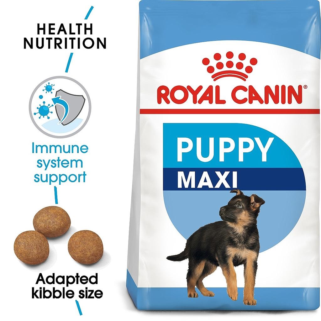 Royal Canin Maxi Puppy (16 KG) – Dry food for large dogs – Adult weight from 26 to 44 KG. From 2 to 15 months.